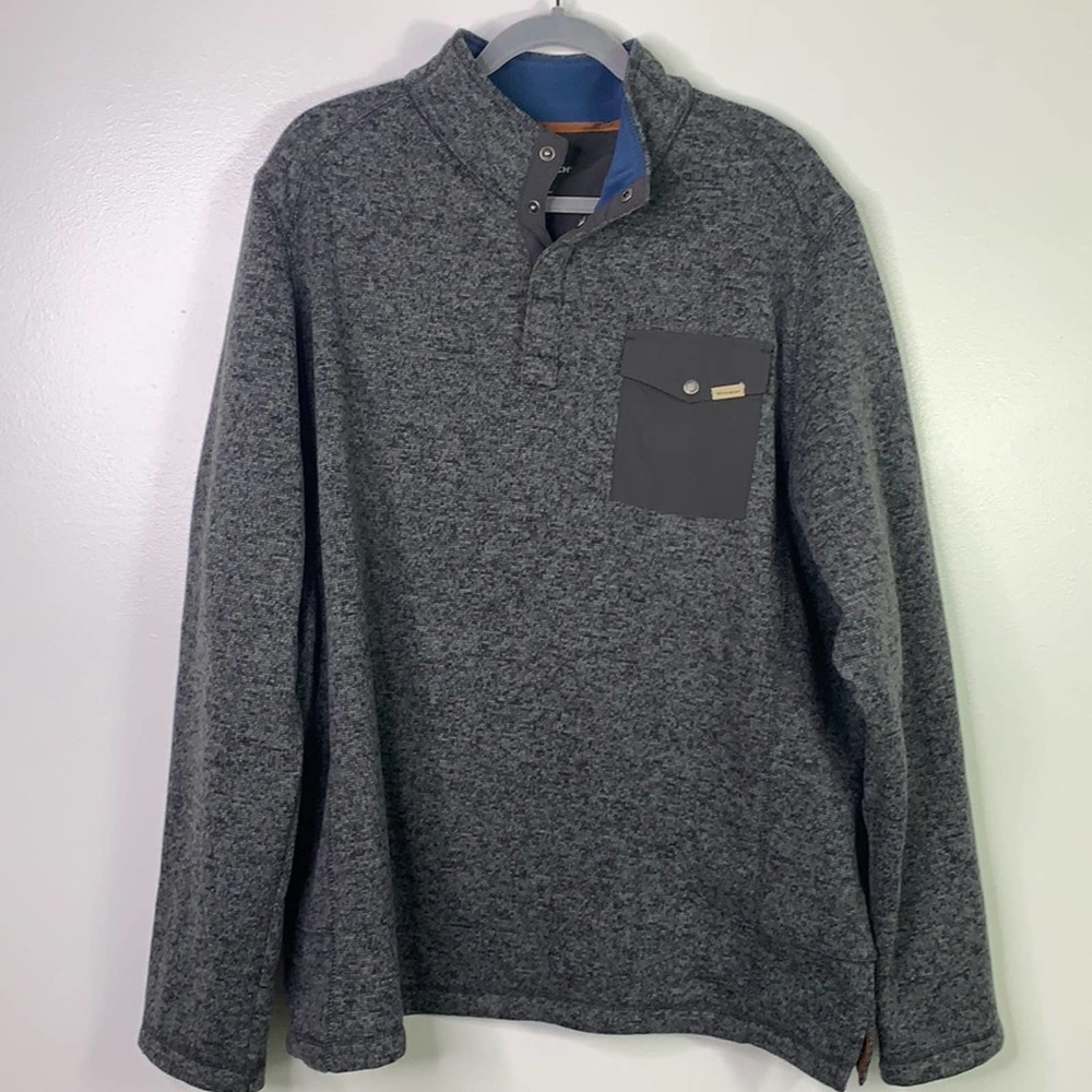 Woolrich Quarter Snap Polyester Gray Pullover Xxl - image 1